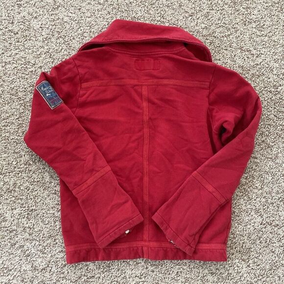 Mens Blue Willi’s Red Cotton Full Zip Sweater MEDIUM Zipper Pockets Designer - Picture 8 of 9